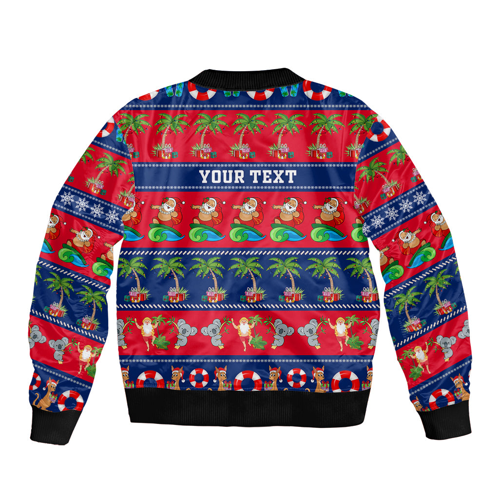personalised-australia-christmas-bomber-jacket-aussie-santa-claus-beach-xmas-vibes