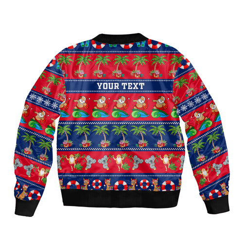 personalised-australia-christmas-bomber-jacket-aussie-santa-claus-beach-xmas-vibes