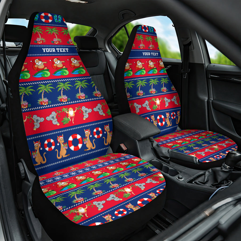 personalised-australia-christmas-car-seat-cover-aussie-santa-claus-beach-xmas-vibes