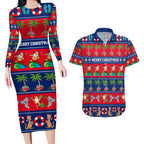 personalised-australia-christmas-couples-matching-long-sleeve-bodycon-dress-and-hawaiian-shirt-aussie-santa-claus-beach-xmas-vibes