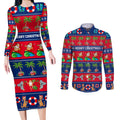 personalised-australia-christmas-couples-matching-long-sleeve-bodycon-dress-and-long-sleeve-button-shirt-aussie-santa-claus-beach-xmas-vibes