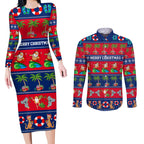 personalised-australia-christmas-couples-matching-long-sleeve-bodycon-dress-and-long-sleeve-button-shirt-aussie-santa-claus-beach-xmas-vibes