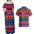 personalised-australia-christmas-couples-matching-off-shoulder-maxi-dress-and-hawaiian-shirt-aussie-santa-claus-beach-xmas-vibes