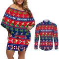 personalised-australia-christmas-couples-matching-off-shoulder-short-dress-and-long-sleeve-button-shirt-aussie-santa-claus-beach-xmas-vibes