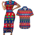 personalised-australia-christmas-couples-matching-short-sleeve-bodycon-dress-and-hawaiian-shirt-aussie-santa-claus-beach-xmas-vibes