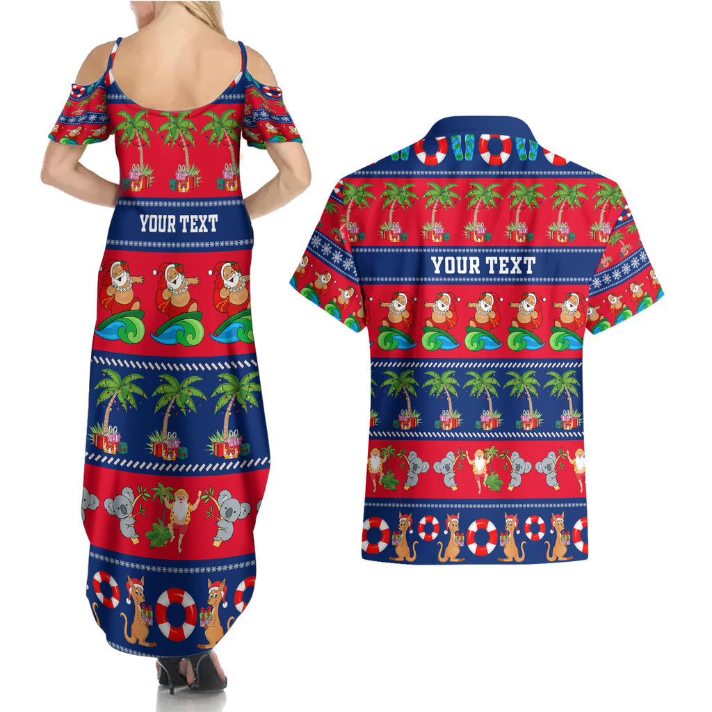 personalised-australia-christmas-couples-matching-summer-maxi-dress-and-hawaiian-shirt-aussie-santa-claus-beach-xmas-vibes