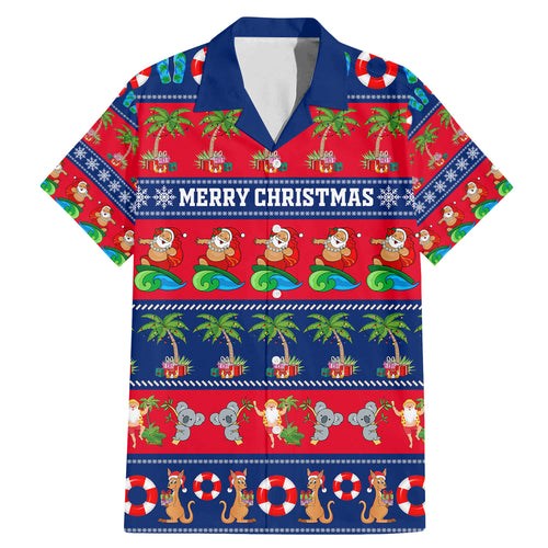personalised-australia-christmas-family-matching-mermaid-dress-and-hawaiian-shirt-aussie-santa-claus-beach-xmas-vibes