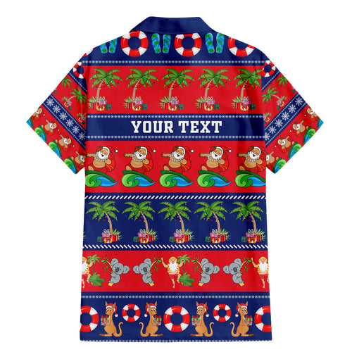 personalised-australia-christmas-family-matching-mermaid-dress-and-hawaiian-shirt-aussie-santa-claus-beach-xmas-vibes