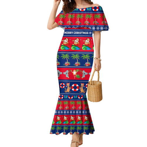 personalised-australia-christmas-family-matching-mermaid-dress-and-hawaiian-shirt-aussie-santa-claus-beach-xmas-vibes