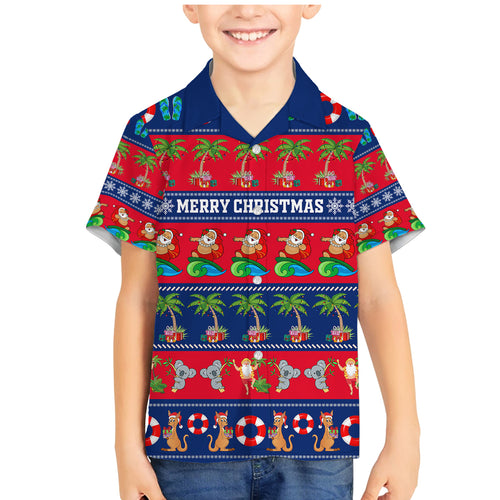 personalised-australia-christmas-family-matching-mermaid-dress-and-hawaiian-shirt-aussie-santa-claus-beach-xmas-vibes