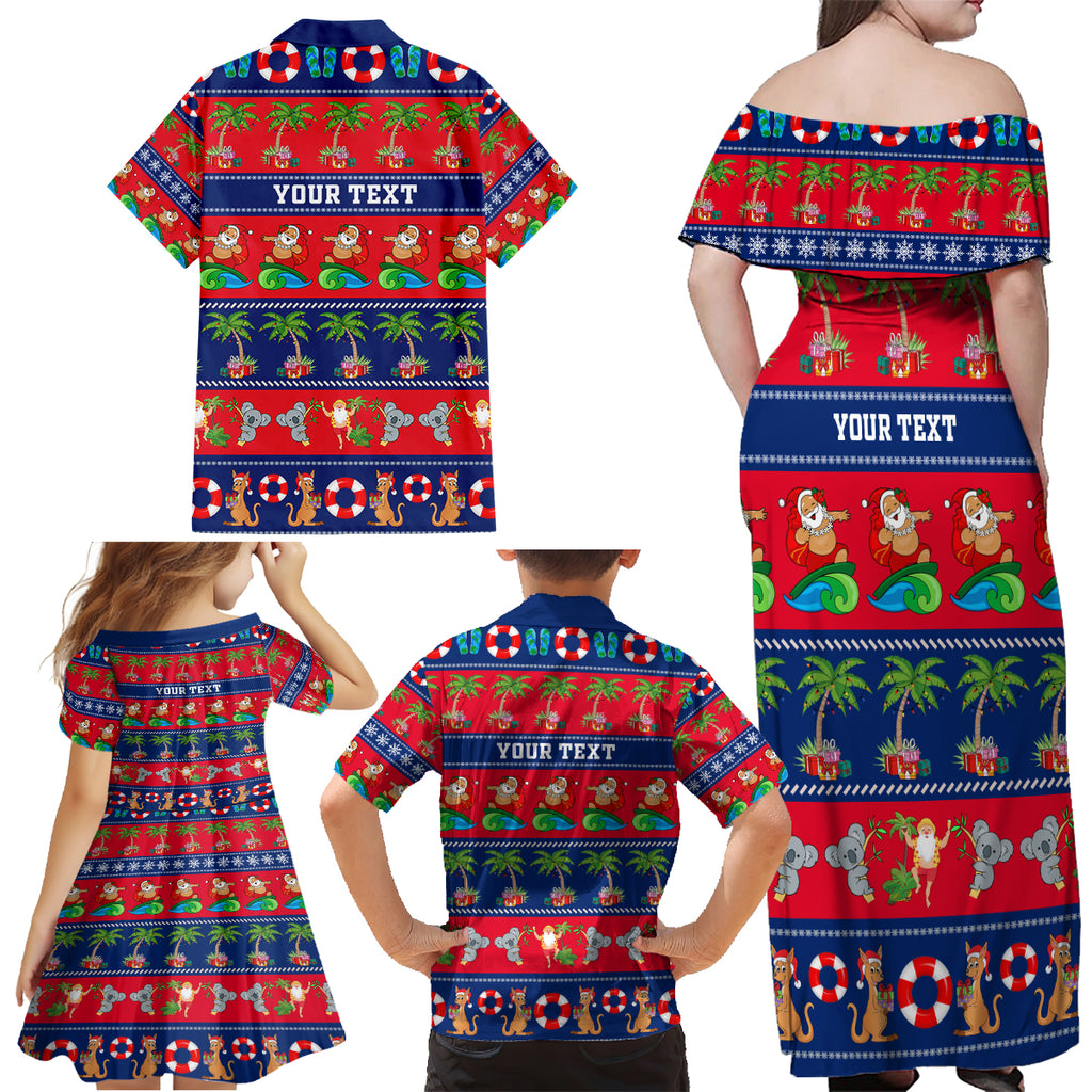 personalised-australia-christmas-family-matching-off-shoulder-maxi-dress-and-hawaiian-shirt-aussie-santa-claus-beach-xmas-vibes