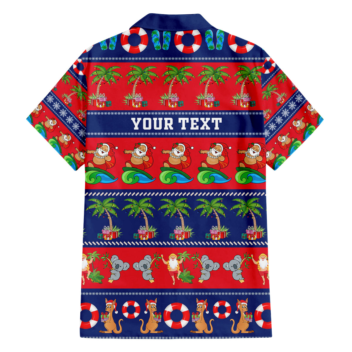 personalised-australia-christmas-family-matching-off-shoulder-maxi-dress-and-hawaiian-shirt-aussie-santa-claus-beach-xmas-vibes