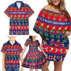 personalised-australia-christmas-family-matching-off-shoulder-short-dress-and-hawaiian-shirt-aussie-santa-claus-beach-xmas-vibes
