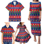 personalised-australia-christmas-family-matching-puletasi-dress-and-hawaiian-shirt-aussie-santa-claus-beach-xmas-vibes