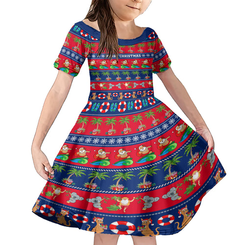 personalised-australia-christmas-family-matching-short-sleeve-bodycon-dress-and-hawaiian-shirt-aussie-santa-claus-beach-xmas-vibes