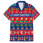 personalised-australia-christmas-family-matching-short-sleeve-bodycon-dress-and-hawaiian-shirt-aussie-santa-claus-beach-xmas-vibes