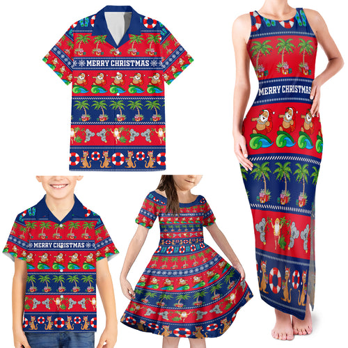 personalised-australia-christmas-family-matching-tank-maxi-dress-and-hawaiian-shirt-aussie-santa-claus-beach-xmas-vibes