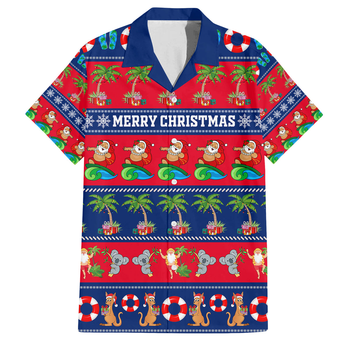 personalised-australia-christmas-family-matching-tank-maxi-dress-and-hawaiian-shirt-aussie-santa-claus-beach-xmas-vibes