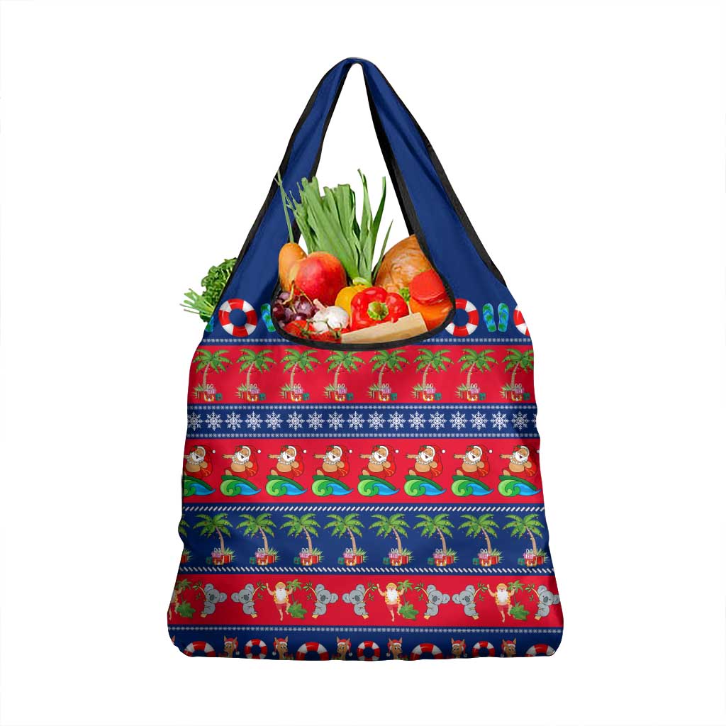 Australia Christmas Grocery Bag Aussie Santa Claus Beach Xmas Vibes