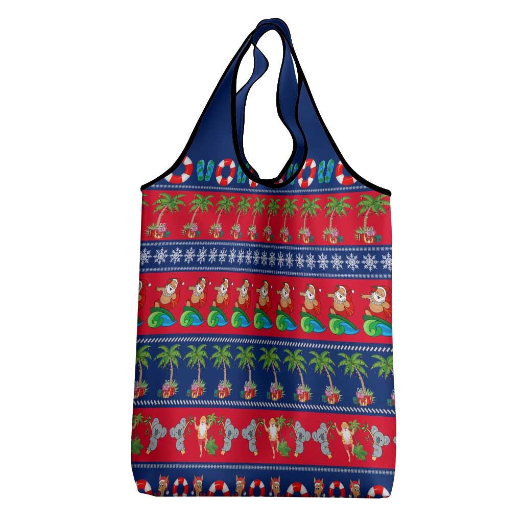 Australia Christmas Grocery Bag Aussie Santa Claus Beach Xmas Vibes