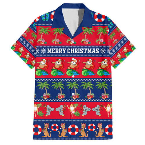 personalised-australia-christmas-hawaiian-shirt-aussie-santa-claus-beach-xmas-vibes