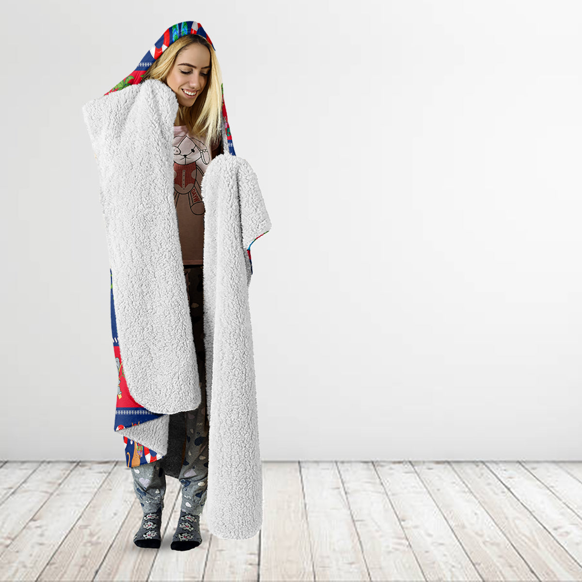 personalised-australia-christmas-hooded-blanket-aussie-santa-claus-beach-xmas-vibes