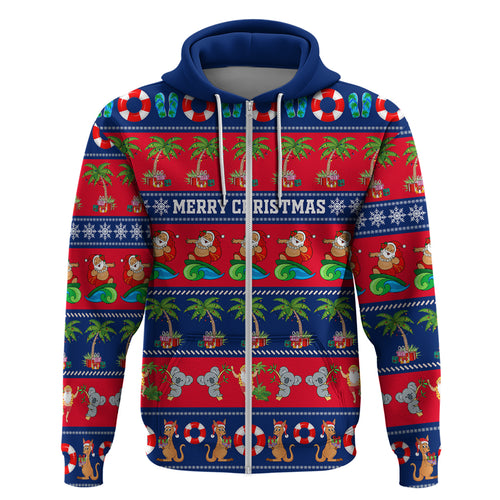 personalised-australia-christmas-hoodie-aussie-santa-claus-beach-xmas-vibes