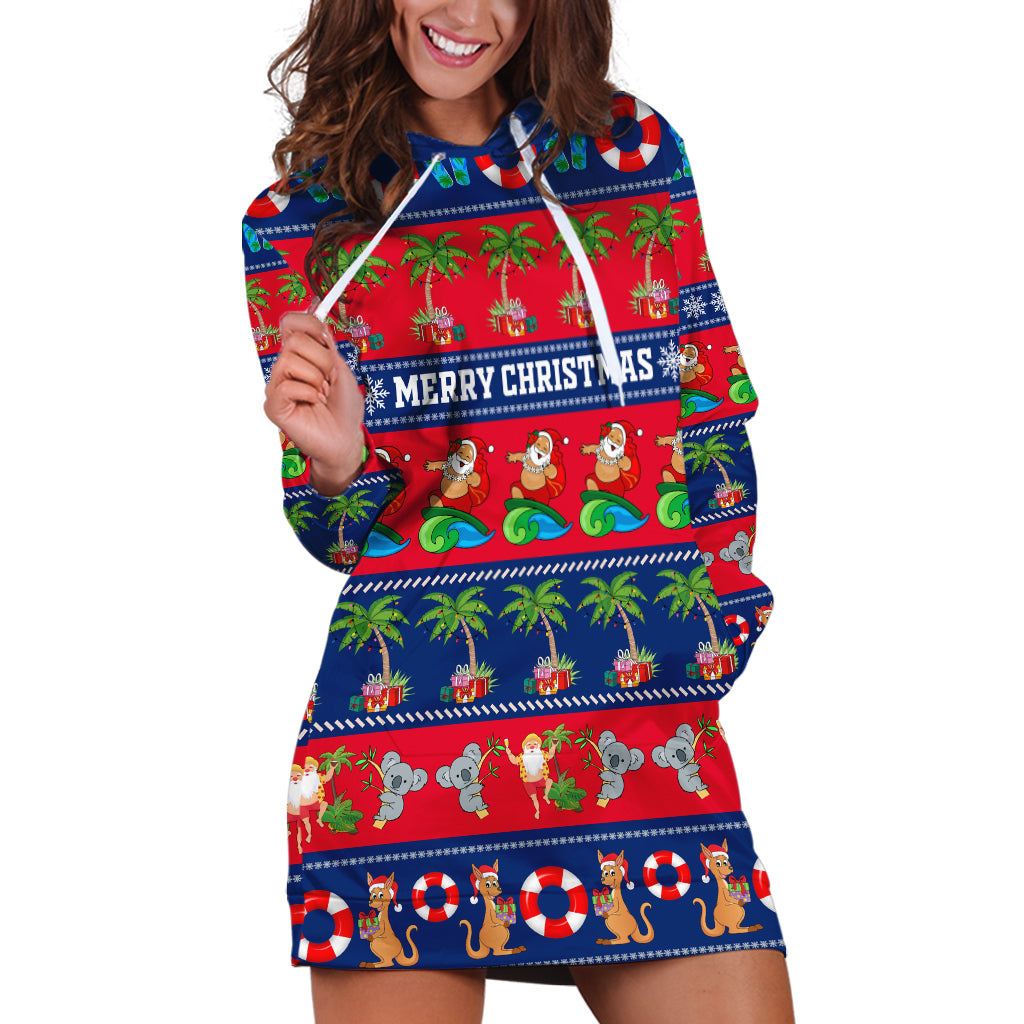 personalised-australia-christmas-hoodie-dress-aussie-santa-claus-beach-xmas-vibes