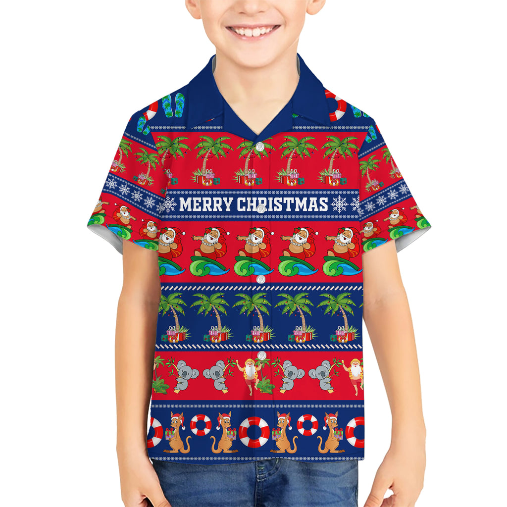 personalised-australia-christmas-kid-hawaiian-shirt-aussie-santa-claus-beach-xmas-vibes
