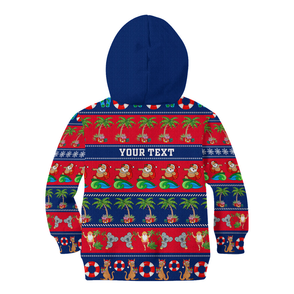 personalised-australia-christmas-kid-hoodie-aussie-santa-claus-beach-xmas-vibes