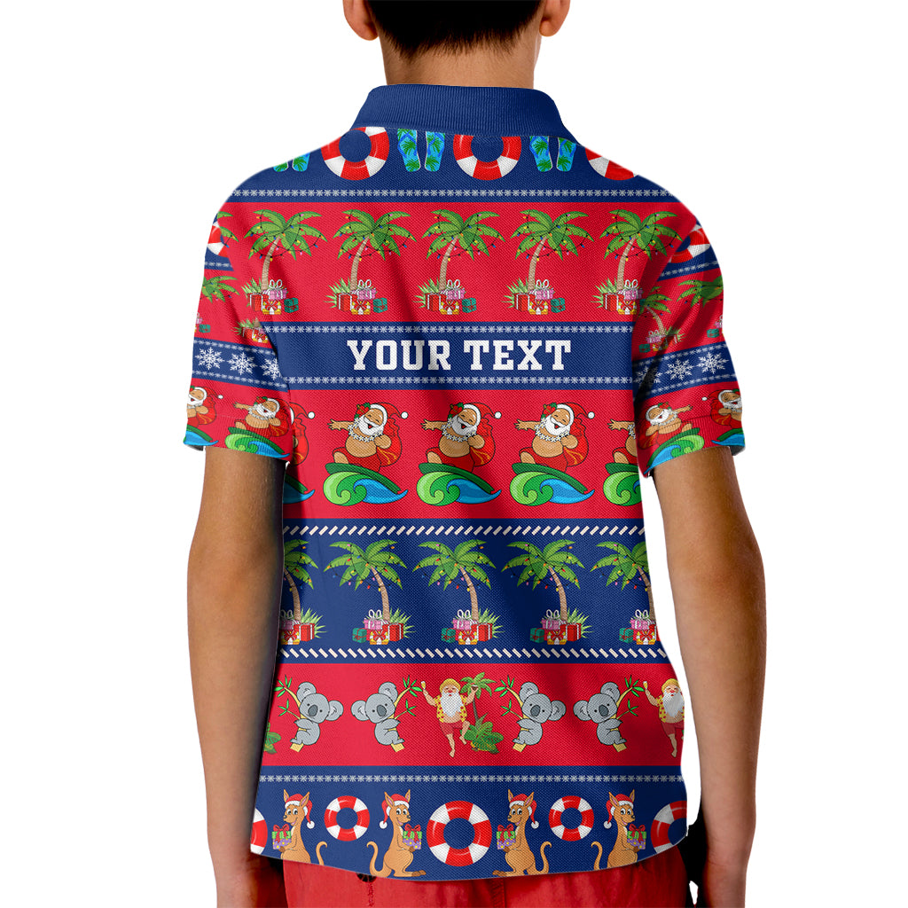 personalised-australia-christmas-kid-polo-shirt-aussie-santa-claus-beach-xmas-vibes