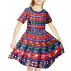 personalised-australia-christmas-kid-short-sleeve-dress-aussie-santa-claus-beach-xmas-vibes