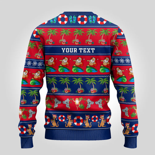 personalised-australia-christmas-ugly-christmas-sweater-aussie-santa-claus-beach-xmas-vibes