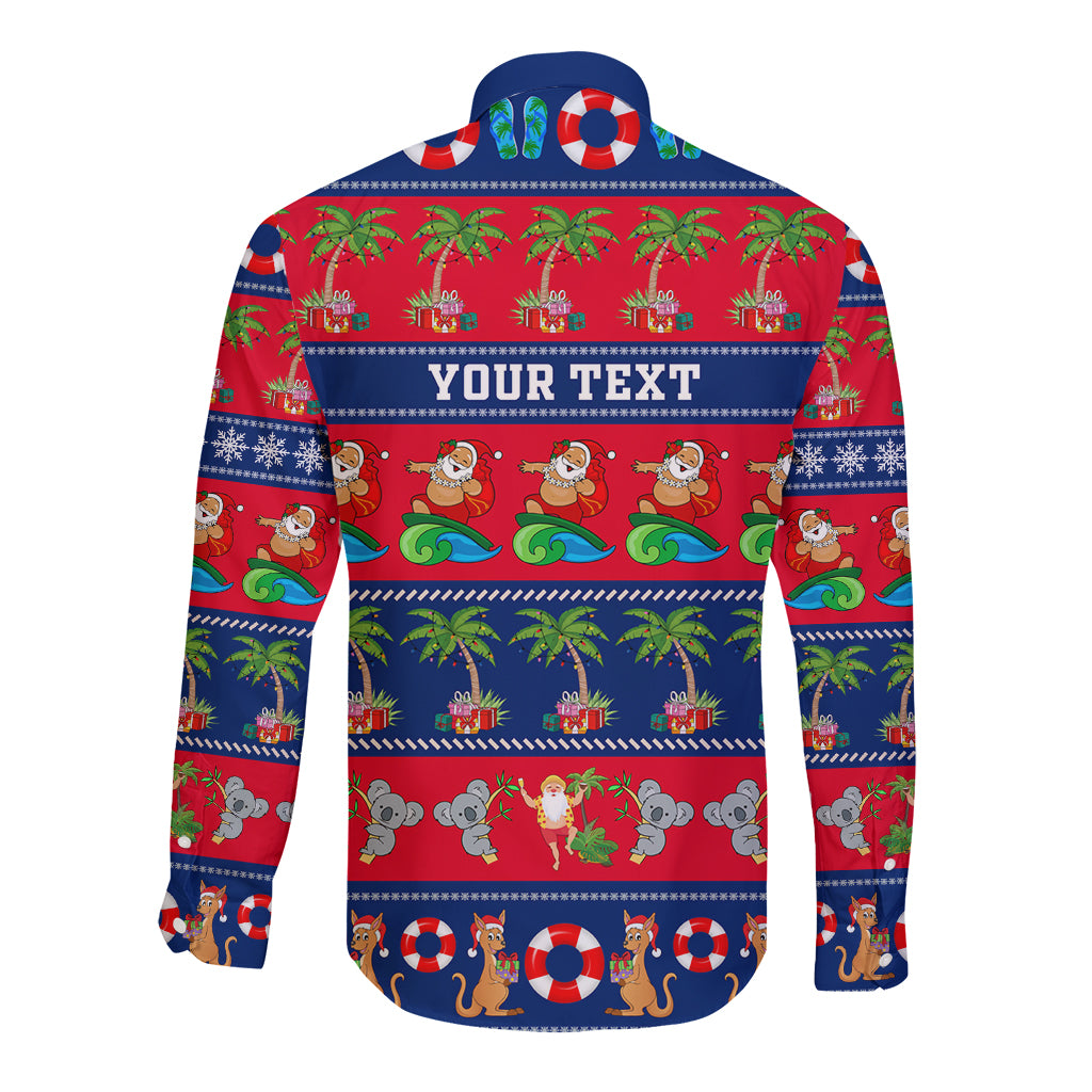 personalised-australia-christmas-long-sleeve-button-shirt-aussie-santa-claus-beach-xmas-vibes