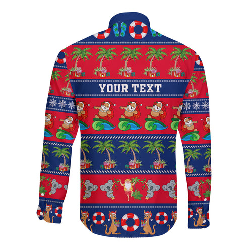 personalised-australia-christmas-long-sleeve-button-shirt-aussie-santa-claus-beach-xmas-vibes