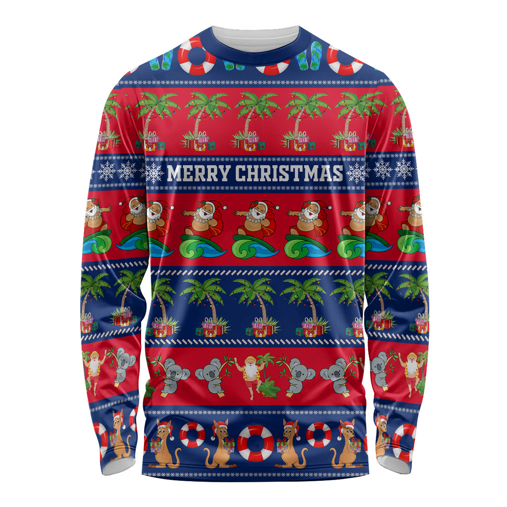 personalised-australia-christmas-long-sleeve-shirt-aussie-santa-claus-beach-xmas-vibes