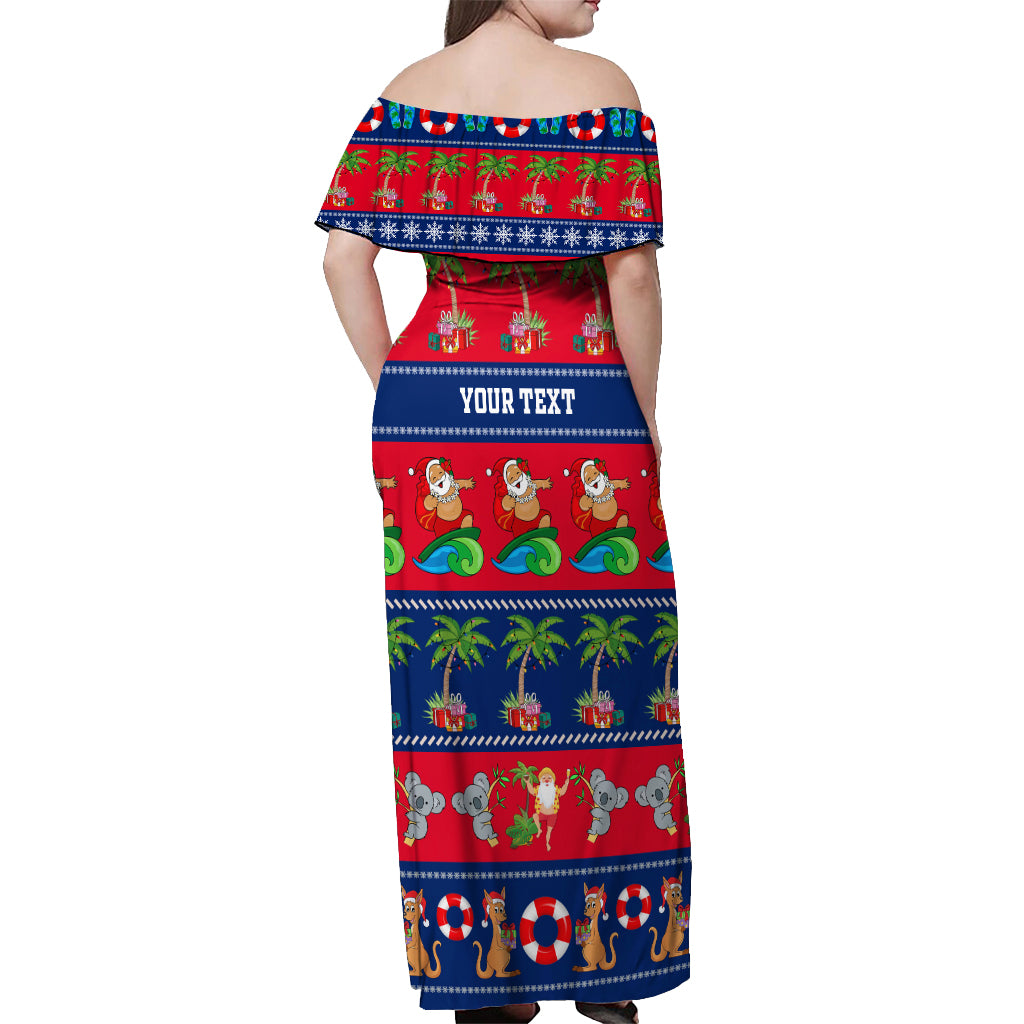 personalised-australia-christmas-off-shoulder-maxi-dress-aussie-santa-claus-beach-xmas-vibes