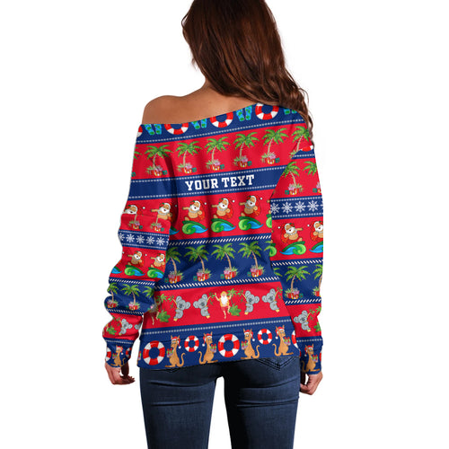 personalised-australia-christmas-off-shoulder-sweater-aussie-santa-claus-beach-xmas-vibes