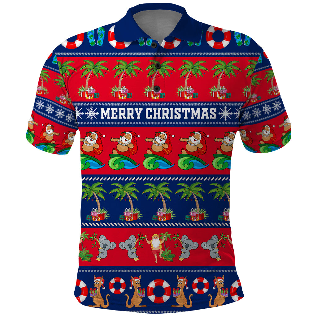 personalised-australia-christmas-polo-shirt-aussie-santa-claus-beach-xmas-vibes