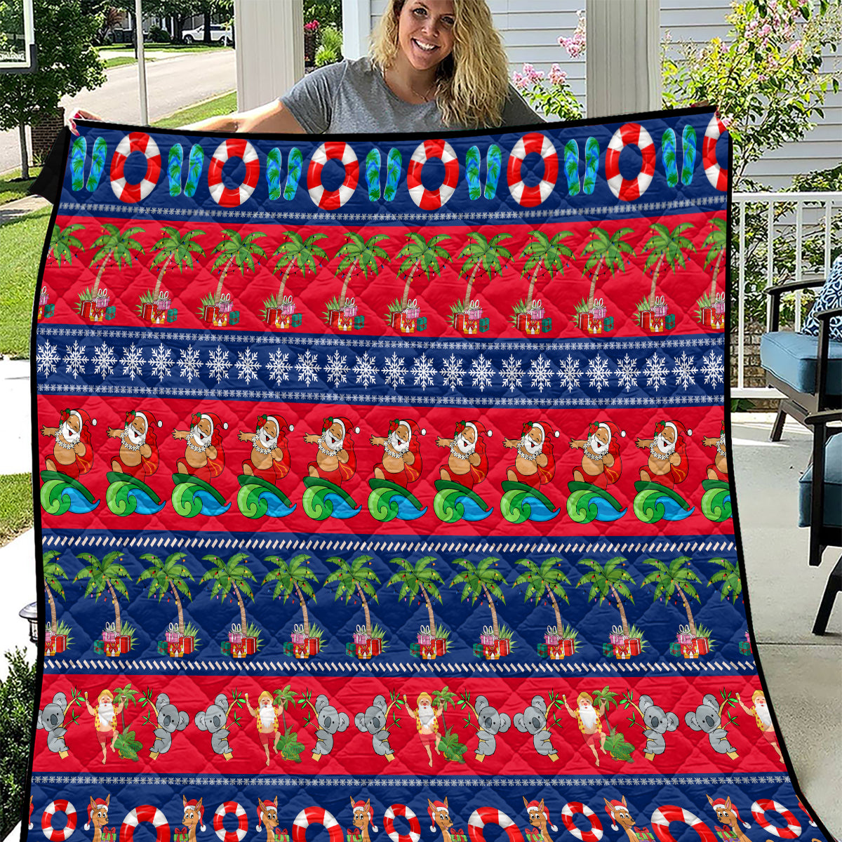 personalised-australia-christmas-quilt-aussie-santa-claus-beach-xmas-vibes