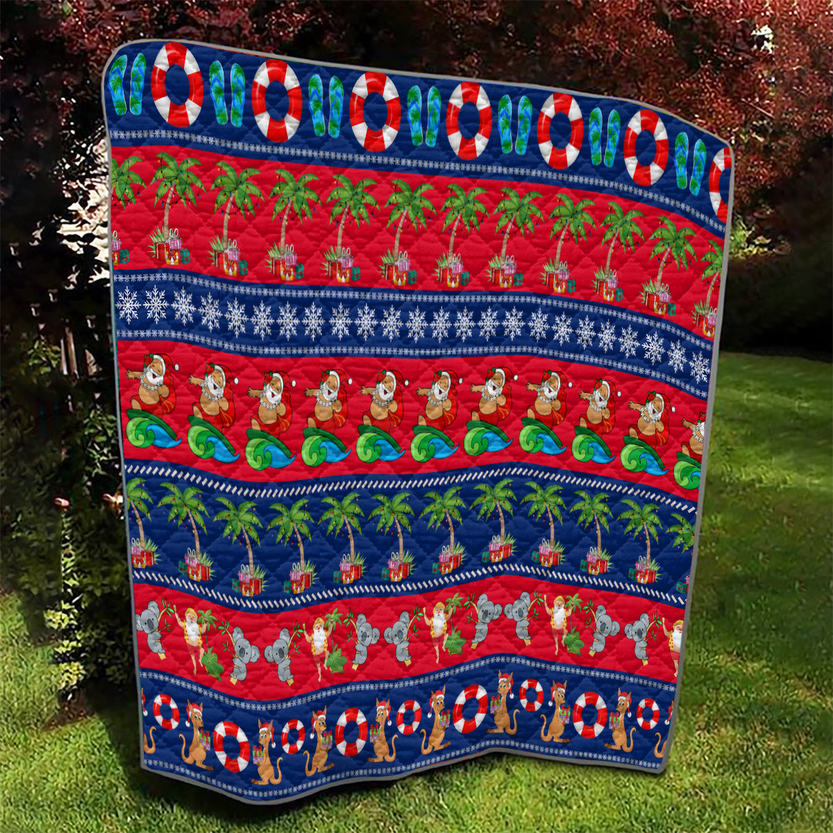 personalised-australia-christmas-quilt-aussie-santa-claus-beach-xmas-vibes