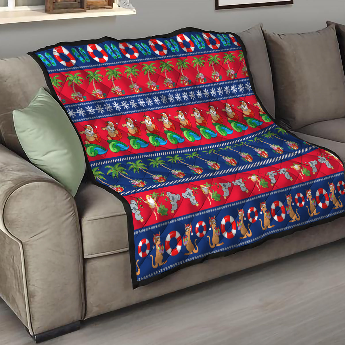 personalised-australia-christmas-quilt-aussie-santa-claus-beach-xmas-vibes