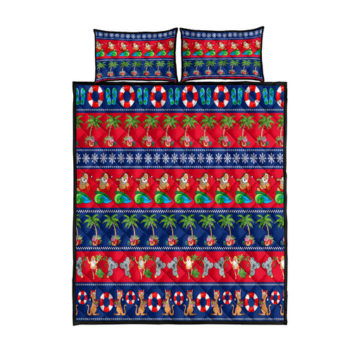 personalised-australia-christmas-quilt-bed-set-aussie-santa-claus-beach-xmas-vibes