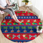 personalised-australia-christmas-round-carpet-aussie-santa-claus-beach-xmas-vibes