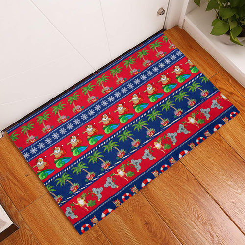 personalised-australia-christmas-rubber-doormat-aussie-santa-claus-beach-xmas-vibes