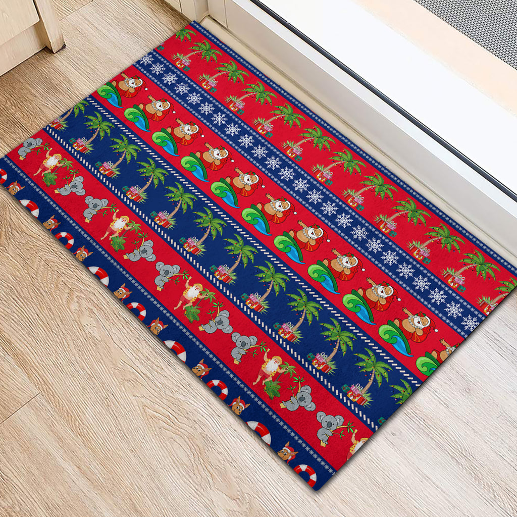 personalised-australia-christmas-rubber-doormat-aussie-santa-claus-beach-xmas-vibes