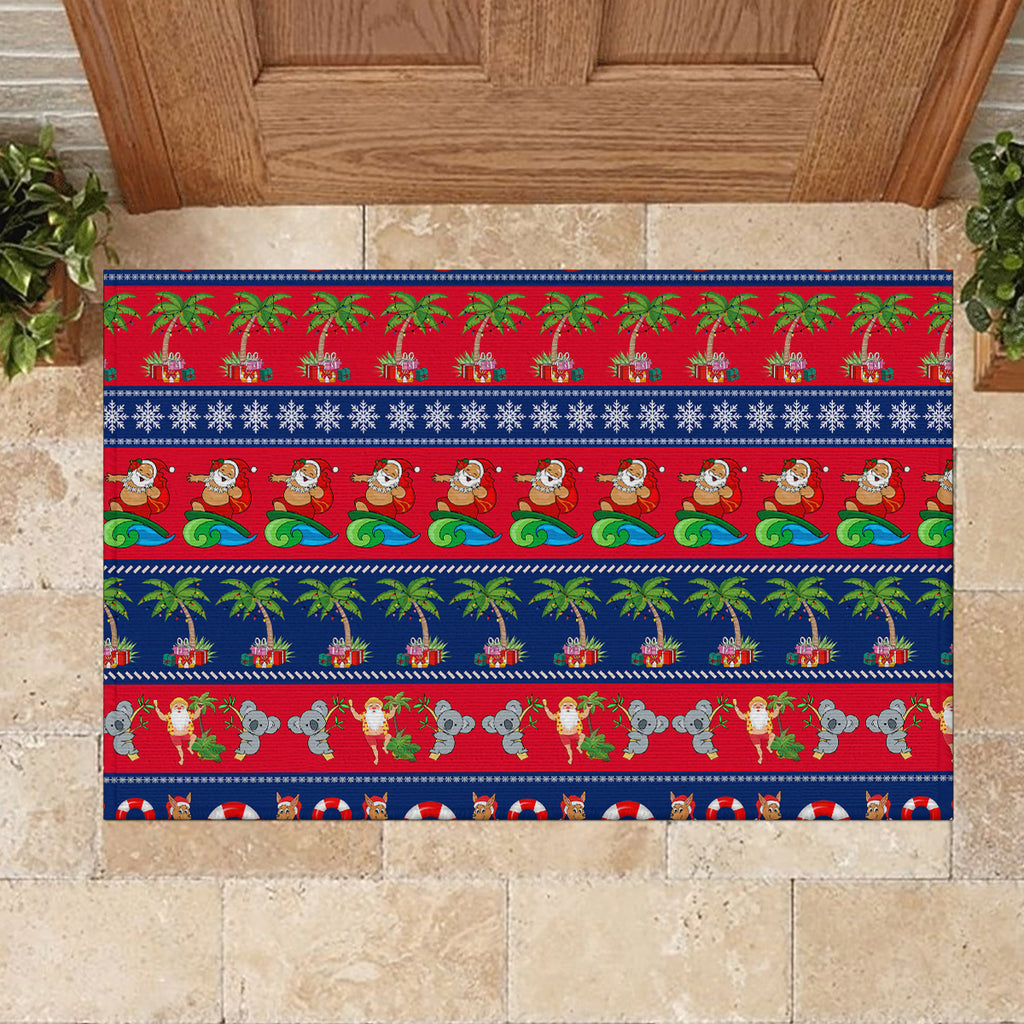 personalised-australia-christmas-rubber-doormat-aussie-santa-claus-beach-xmas-vibes