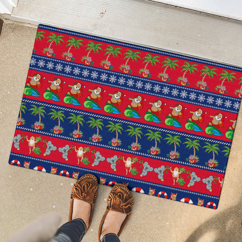 personalised-australia-christmas-rubber-doormat-aussie-santa-claus-beach-xmas-vibes