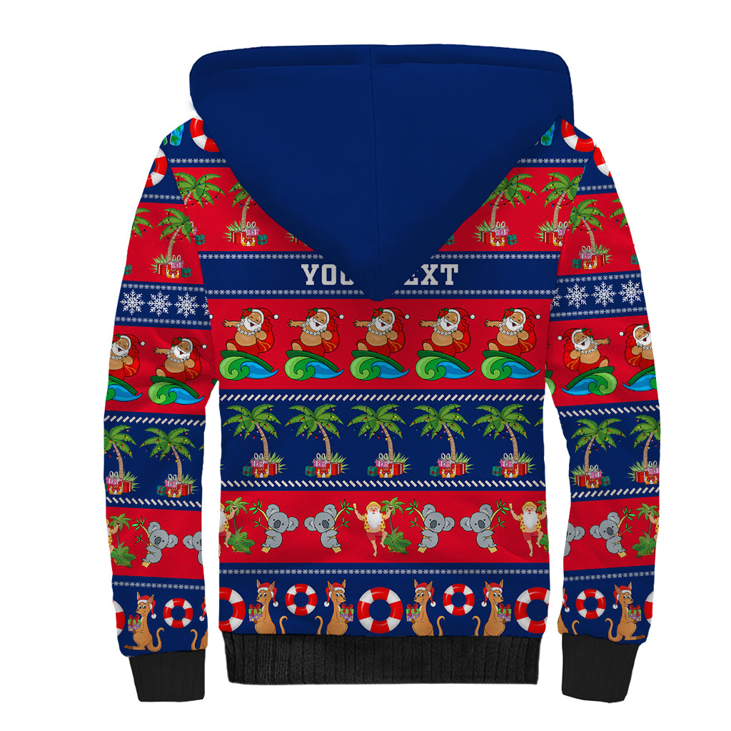 personalised-australia-christmas-sherpa-hoodie-aussie-santa-claus-beach-xmas-vibes