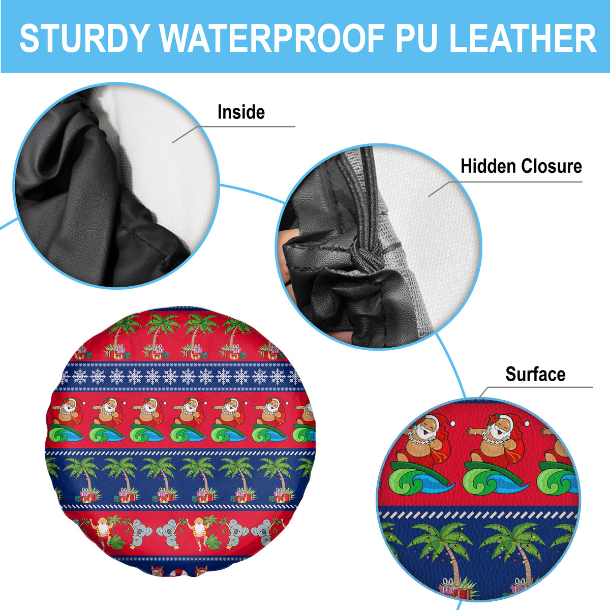 personalised-australia-christmas-spare-tire-cover-aussie-santa-claus-beach-xmas-vibes